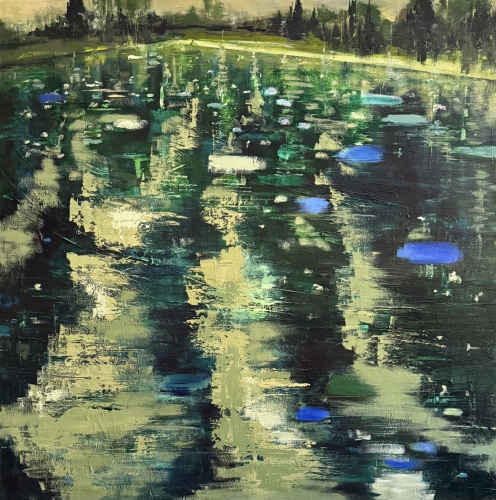 Rustpunt, acryl op doek, opgespannen, 130x130cm