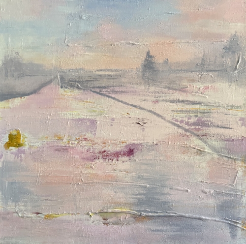 Toch weer winter - acryl op doek, opgespannen - 100x100